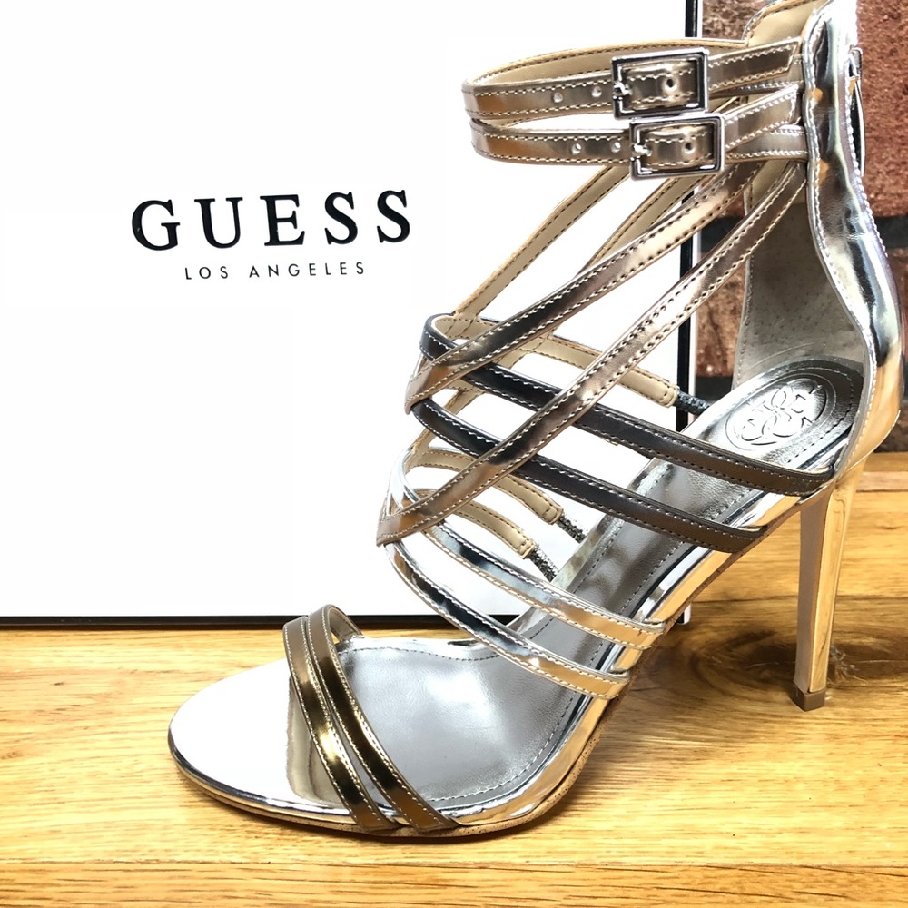 Guess Prettier heeled gold silver dressy sandals